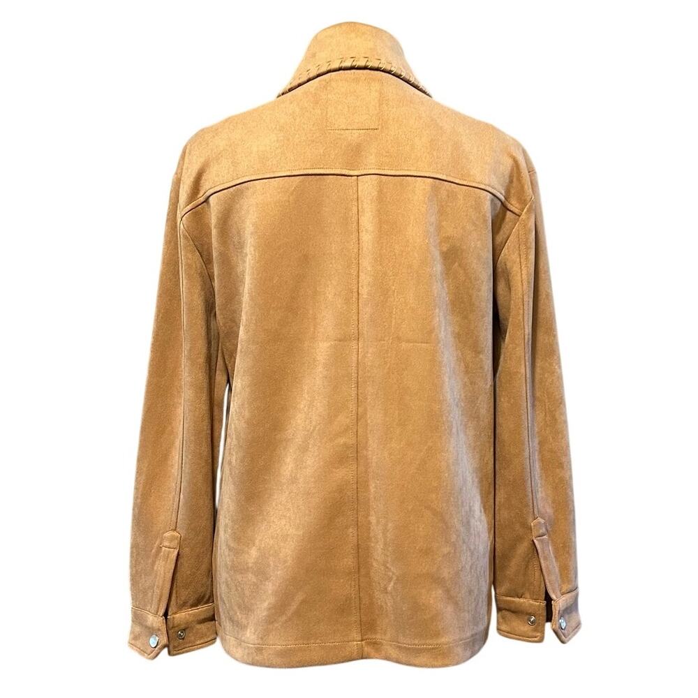 Bagatelle Boho Western Tan Faux Suede Shacket Jacket Size XS - Picture 6 of 11